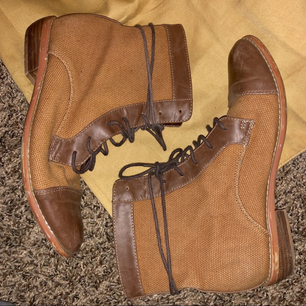 Kimchi Blue brown and tan ankle boots